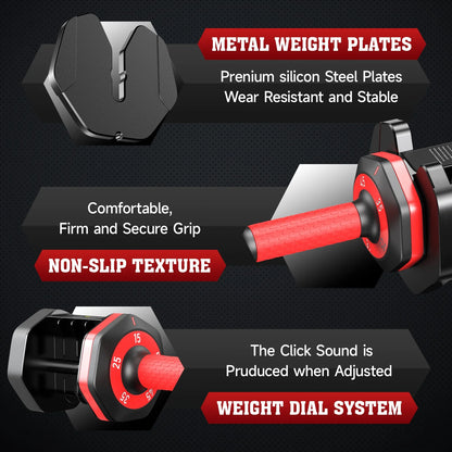 Transform Your Home Workouts with the 110LB Adjustable Dumbbells - Versatile, Compact, and Perfect for Building Muscle!