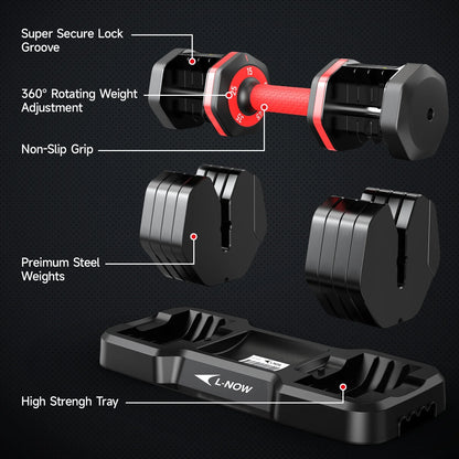 Transform Your Home Workouts with the 110LB Adjustable Dumbbells - Versatile, Compact, and Perfect for Building Muscle!