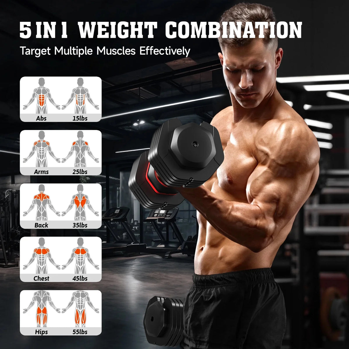 Transform Your Home Workouts with the 110LB Adjustable Dumbbells - Versatile, Compact, and Perfect for Building Muscle!