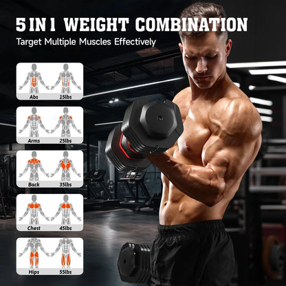 Transform Your Home Workouts with the 110LB Adjustable Dumbbells - Versatile, Compact, and Perfect for Building Muscle!