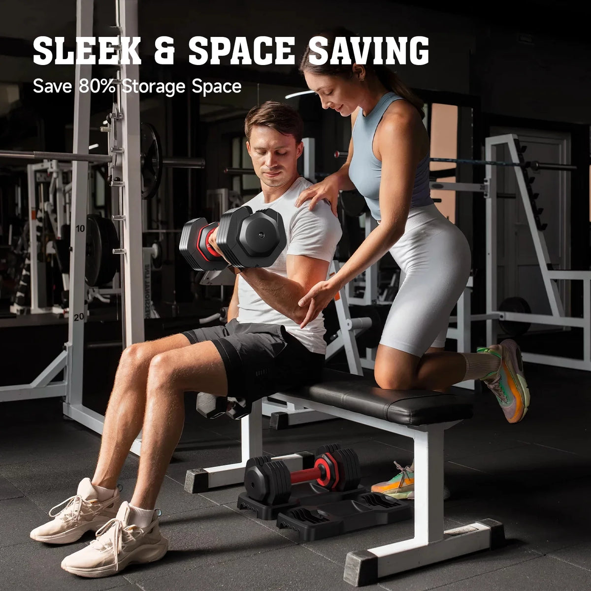Transform Your Home Workouts with the 110LB Adjustable Dumbbells - Versatile, Compact, and Perfect for Building Muscle!