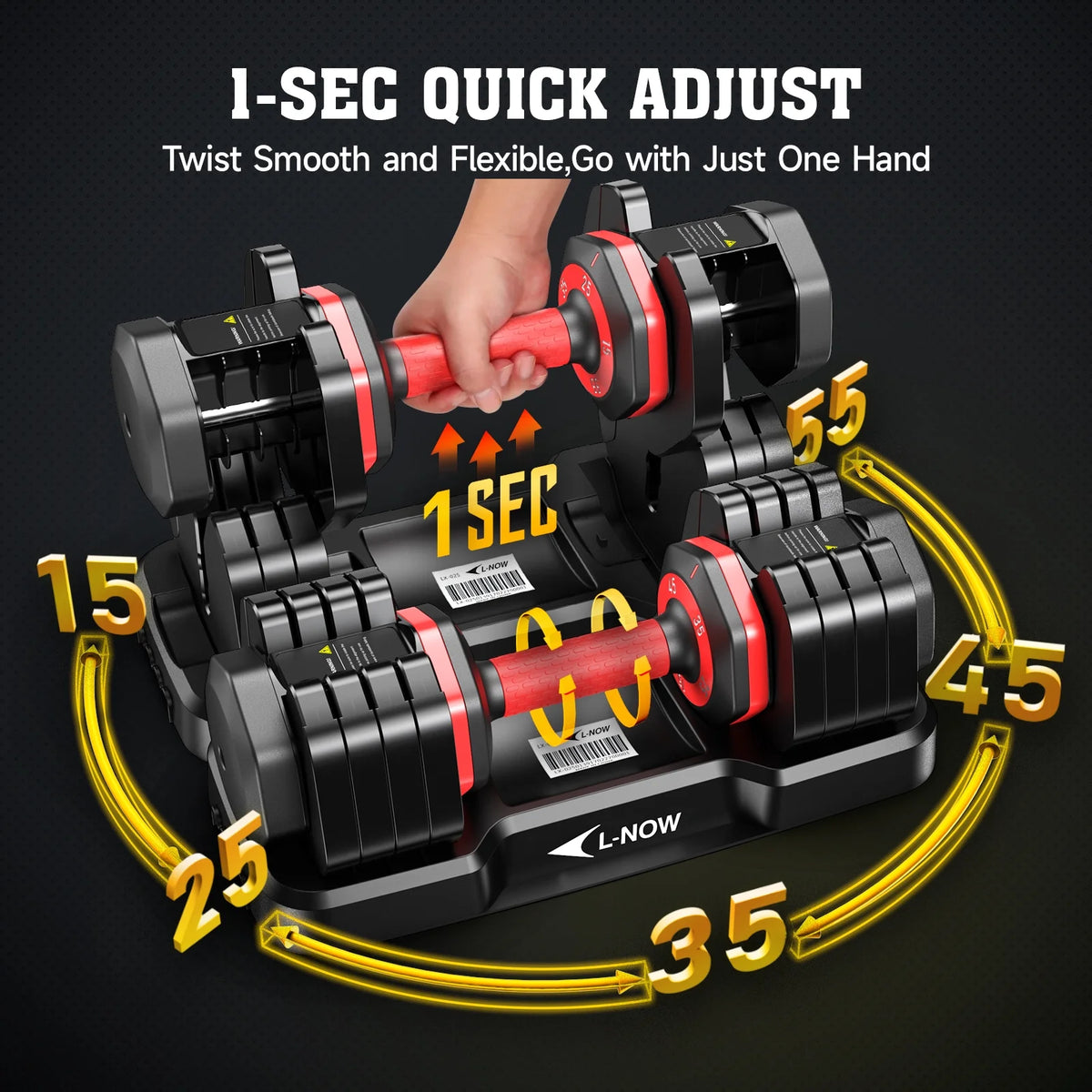 Transform Your Home Workouts with the 110LB Adjustable Dumbbells - Versatile, Compact, and Perfect for Building Muscle!